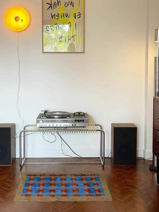 Ultra Soft Whimsical Dopamine Checker Bath Rug, Absorbent Mat