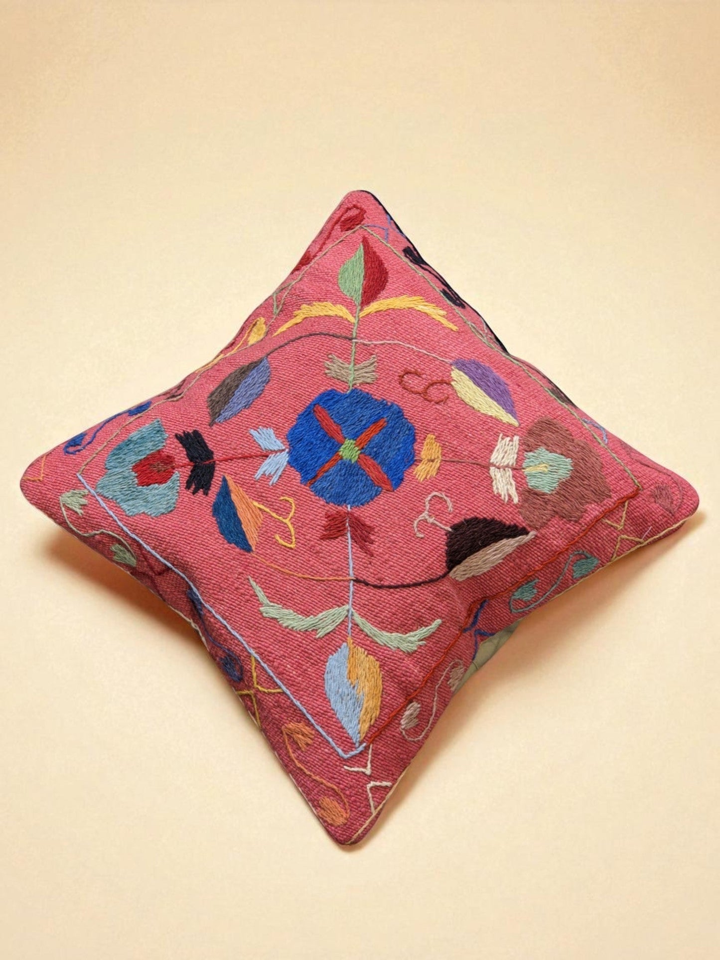 Suzani Hand Embroidered Cushion Cover - 45 x 45 cm-4