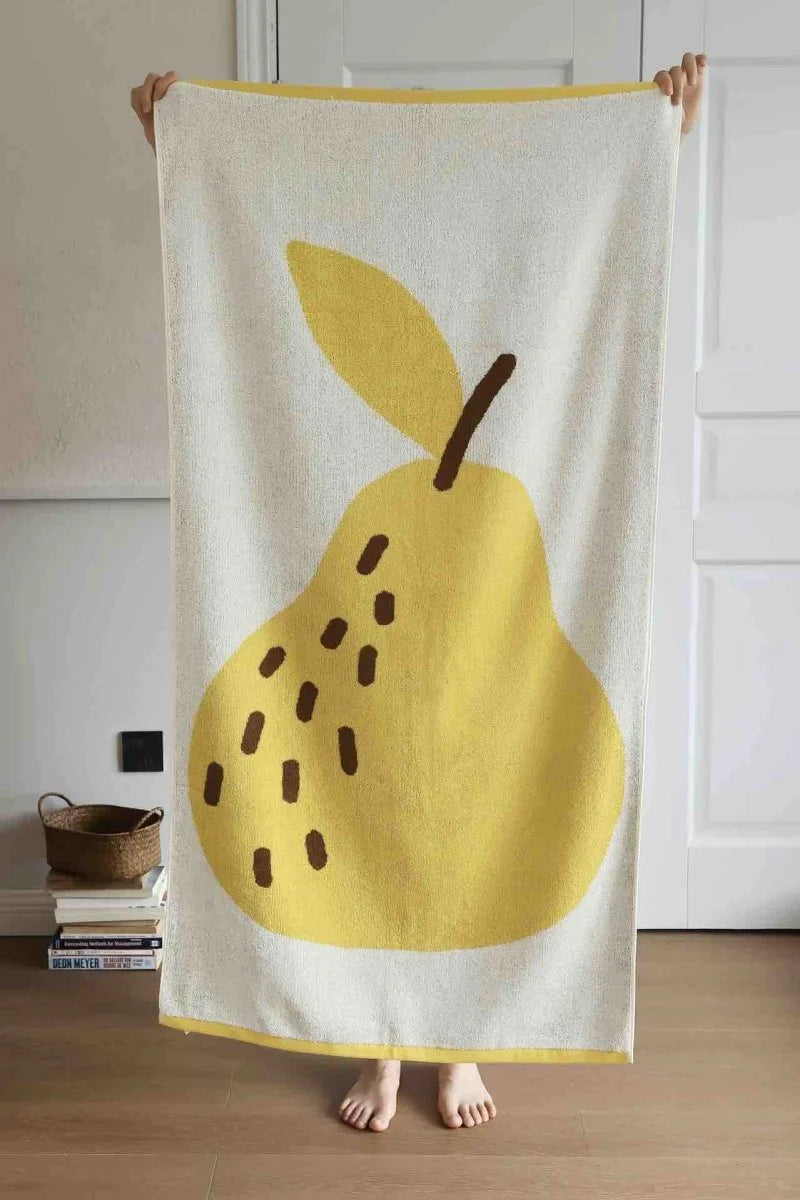 Cute Whimsical Pear Bath Towel - Ultra Soft, Absorbent, 100% Staple Cotton