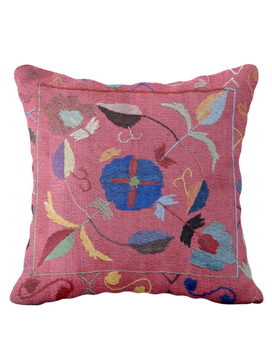 Suzani Hand Embroidered Cushion Cover - 45 x 45 cm-0