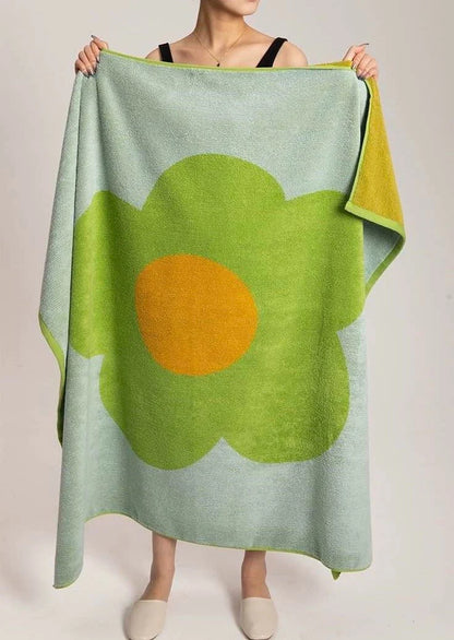 Cute Whimsical Sunflower Bath Towel - Ultra Soft & Absorbent Staple Cotton