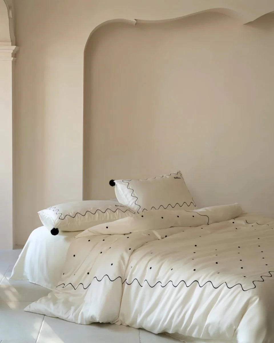 Elegant Retro Silky Smooth Cooling Tencel Lyocell Queen Size Duvet Cover Set