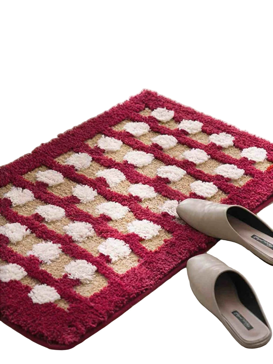 Retro Dotted Bath Rug, Ultra Soft, Absorbent & Anti-Slip