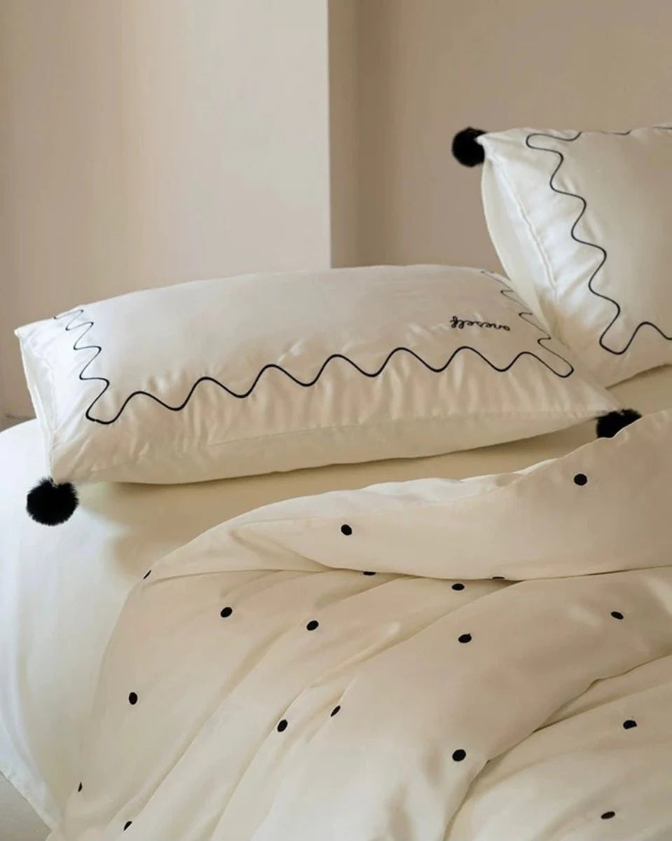 Elegant Retro Silky Smooth Cooling Tencel Lyocell Queen Size Duvet Cover Set