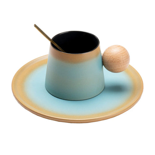 Ceramic Coffee Cup & Saucer Set
