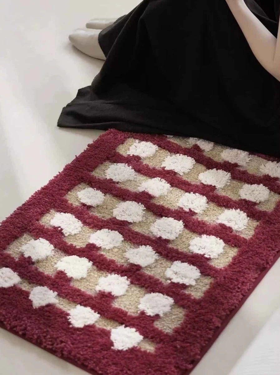 Retro Dotted Bath Rug, Ultra Soft, Absorbent & Anti-Slip