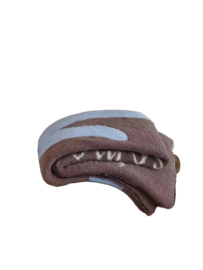 Funky Cat Throw Blanket - Cute Whimsical Earthy Tone